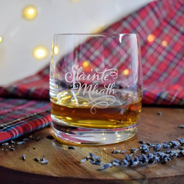 Burns Whisky Glass, Scottish Gift Background with Engraving