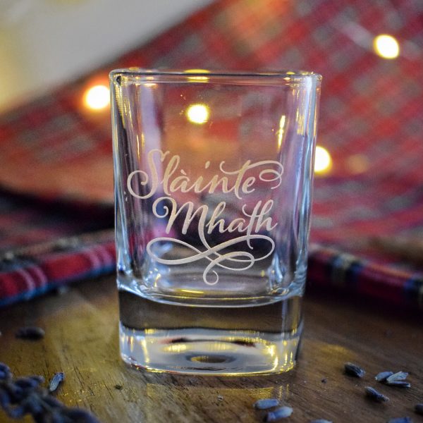 Burns Square Dram Glass with Engraving