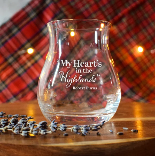 Burns Dram Glass My Hearts in the Highlands insitu Copy scaled dram glass