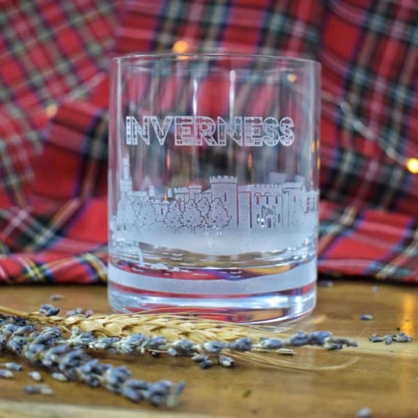 Glencairn Crystal If you’re in need of some Inverness gifts, then look no further! This crystal tumbler features a picturesque Inverness skyline design wrapped around the glass. It can be used for any beverage from water to whisky and is supplied in a navy windowed carton, perfect for gifting.