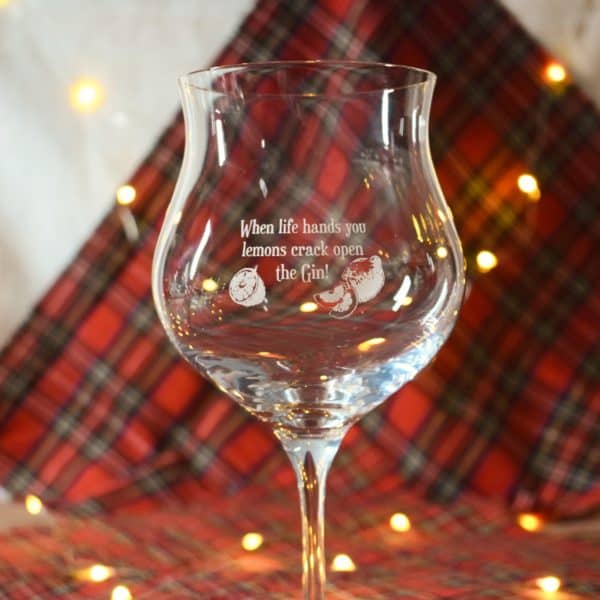 Glencairn Crystal The <a href="https://glencairn.co.uk/product/glencairn-gin-goblet">Glencairn Gin Goblet</a> is designed to enrich your drinking experience with its lip and curve feature for aroma enhancement and, most importantly, drinking ease - no more drinks and ice spilling down your chin! The goblet is also available with a great selection of amusing <a href="https://glencairn.co.uk/product-category/gin">gin designs</a> for a personalised touch. Supplied in an infographic gift carton, our Glencairn crystal gin glasses are a gin lover's must-have.