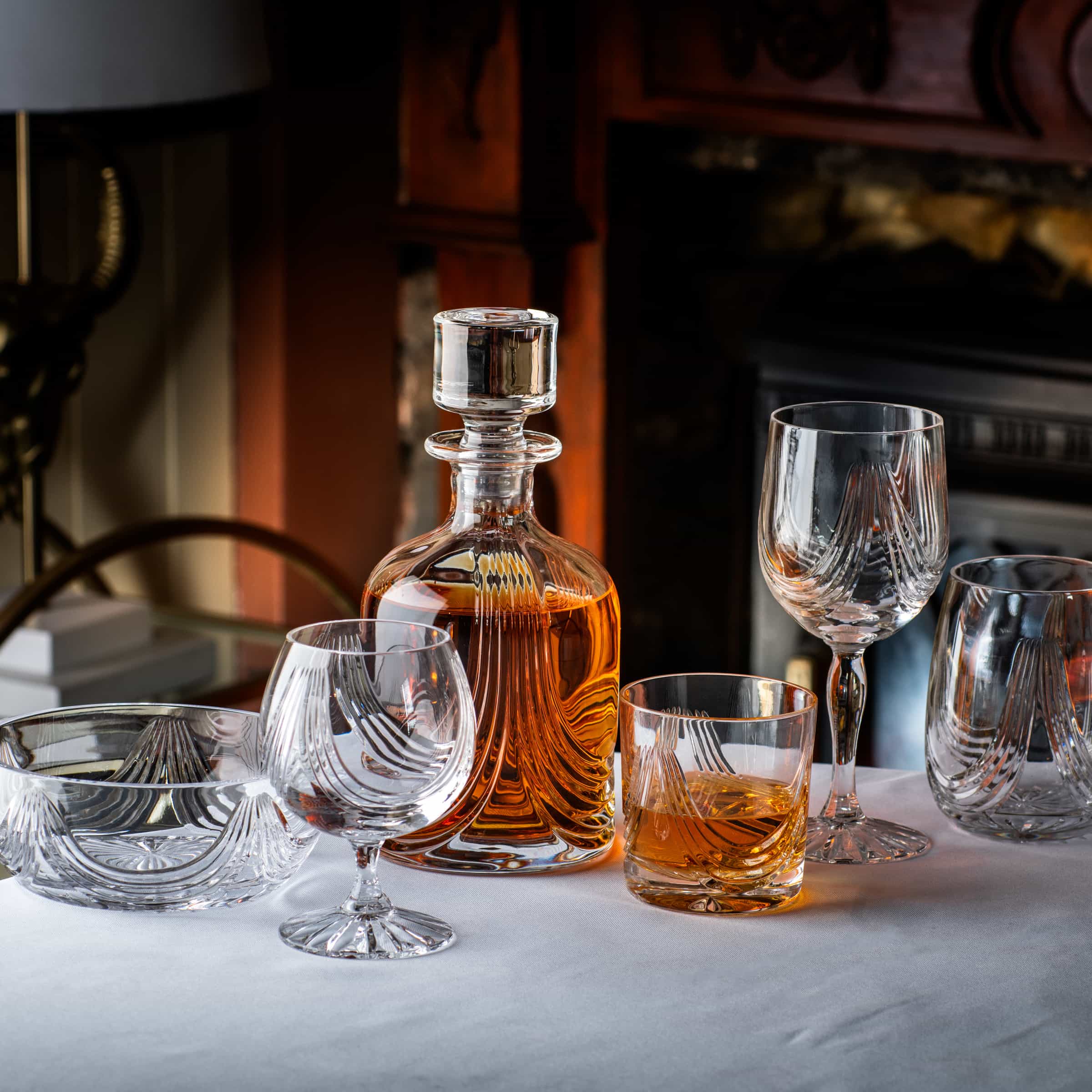 Glencairn Crystal Montrose Collection, Crystal cut Glassware showing a range of glasses available
