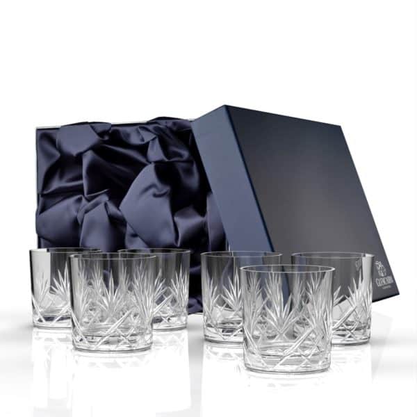 Glencairn Crystal The <a href="https://glencairn.co.uk/product-category/collections/skye">Skye</a> collection is our ultimate interpretation of traditional cut crystal which features <strong>one blank panel</strong> for personalisation. The <a href="https://glencairn.co.uk/product/skye-whisky-tumbler">Skye Whisky Tumbler</a> is a classic vessel for your old-fashioned whisky with room for water, mixers and ice cubes. The six glasses are supplied in a luxurious navy gift box lined with navy satin, perfect for gifting to someone special. Have a look at our <a href="https://glencairn.co.uk/product-category/collections/edinburgh">Edinburgh</a> collection if you would like the same glassware <em>without</em> the blank panel.