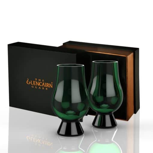 Green Glencairn Glass Set of 2 | Whisky gift Set in presentation box