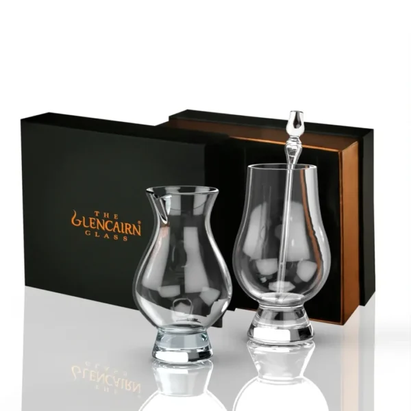 Glencairn Crystal Discover the perfect whisky-tasting trio with our Glencairn and Water Trio set, including a Glencairn glass, Wee Jug, and Pipette. Elevate your whisky-sipping experience, enhance flavours, and master the art of whisky appreciation. An ideal gift or addition to your collection for those who relish exceptional whisky moments.